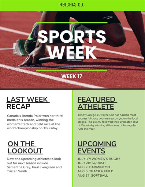 sports newsletter templates